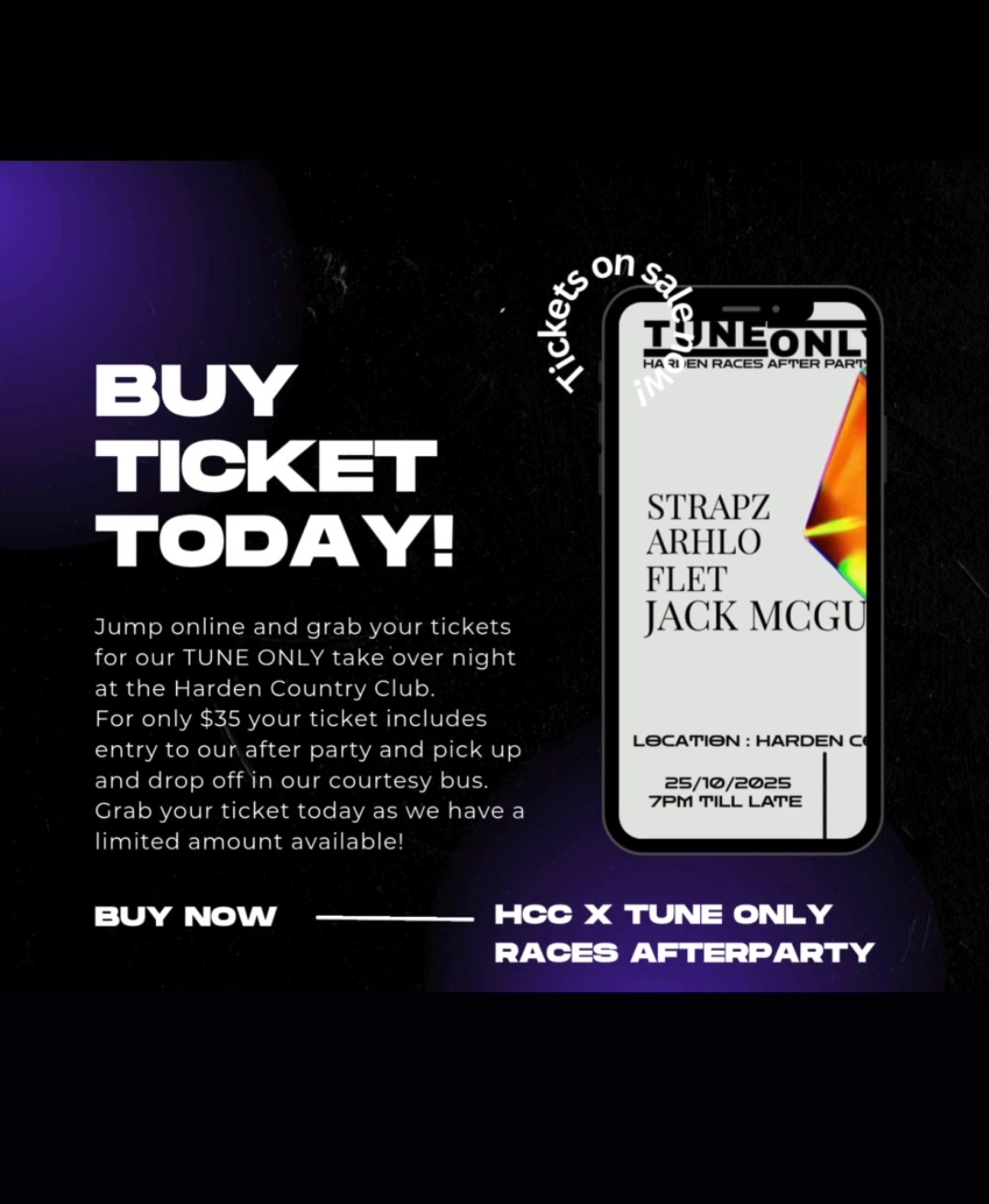 Featured image for “TUNEONLY Harden Races After Party: Grab Your Tickets Now!”