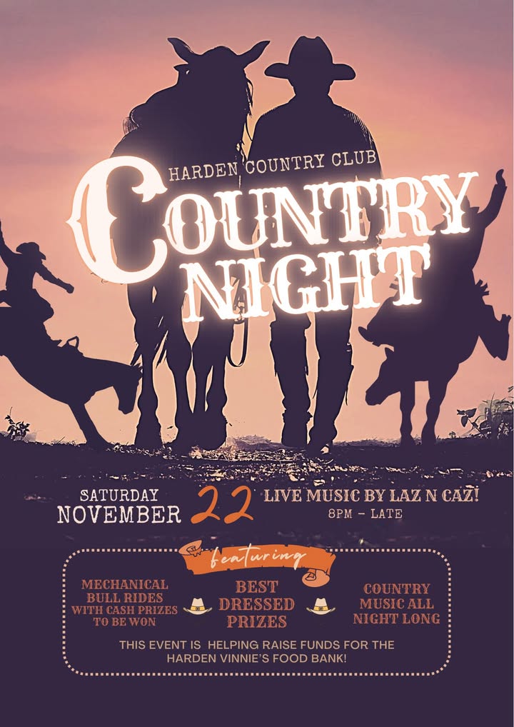 Featured image for “First Country Theme Night: Mechanical Bull Rides, Live Music & Best Dressed Awards at Harden Country Club”