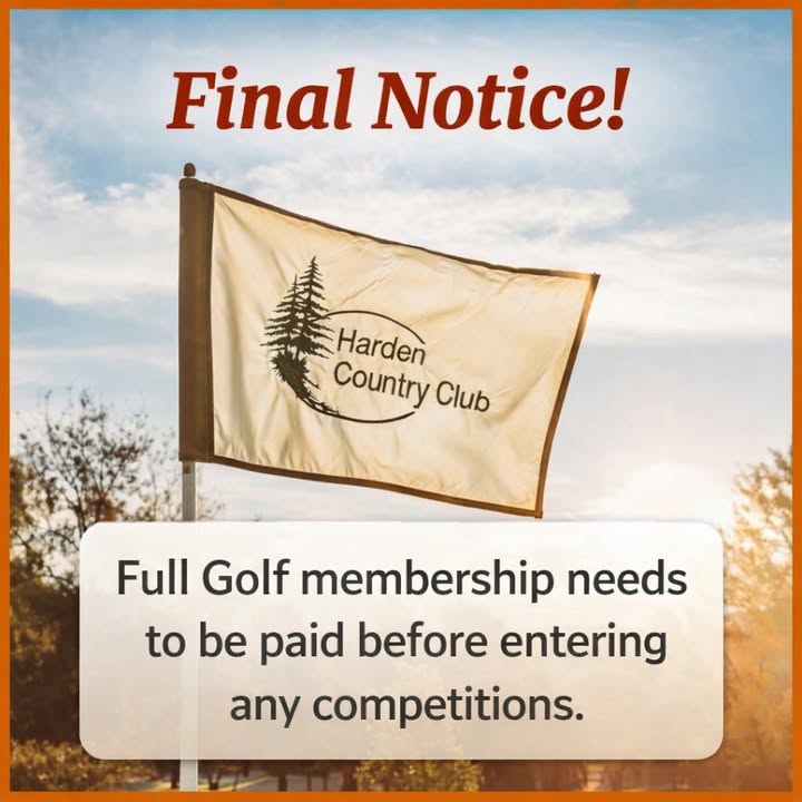 Featured image for “Final Notice: Membership Requirements at Harden Country Club”