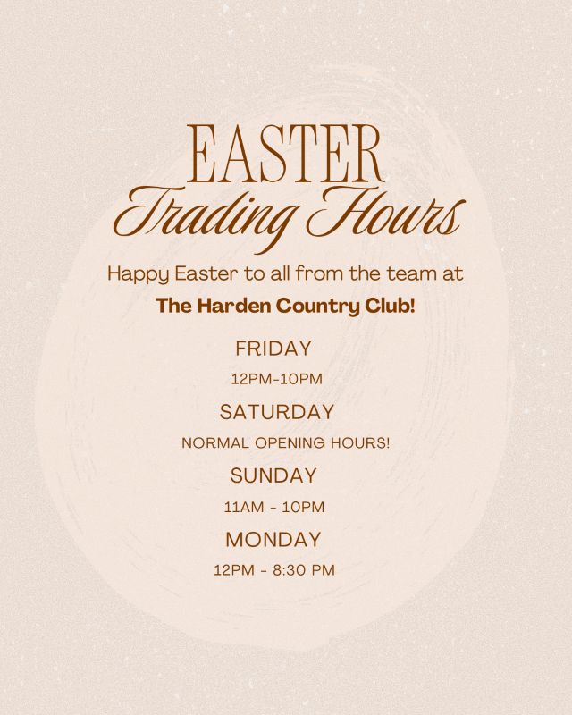 Featured image for “Easter Long Weekend at Harden Country Club”