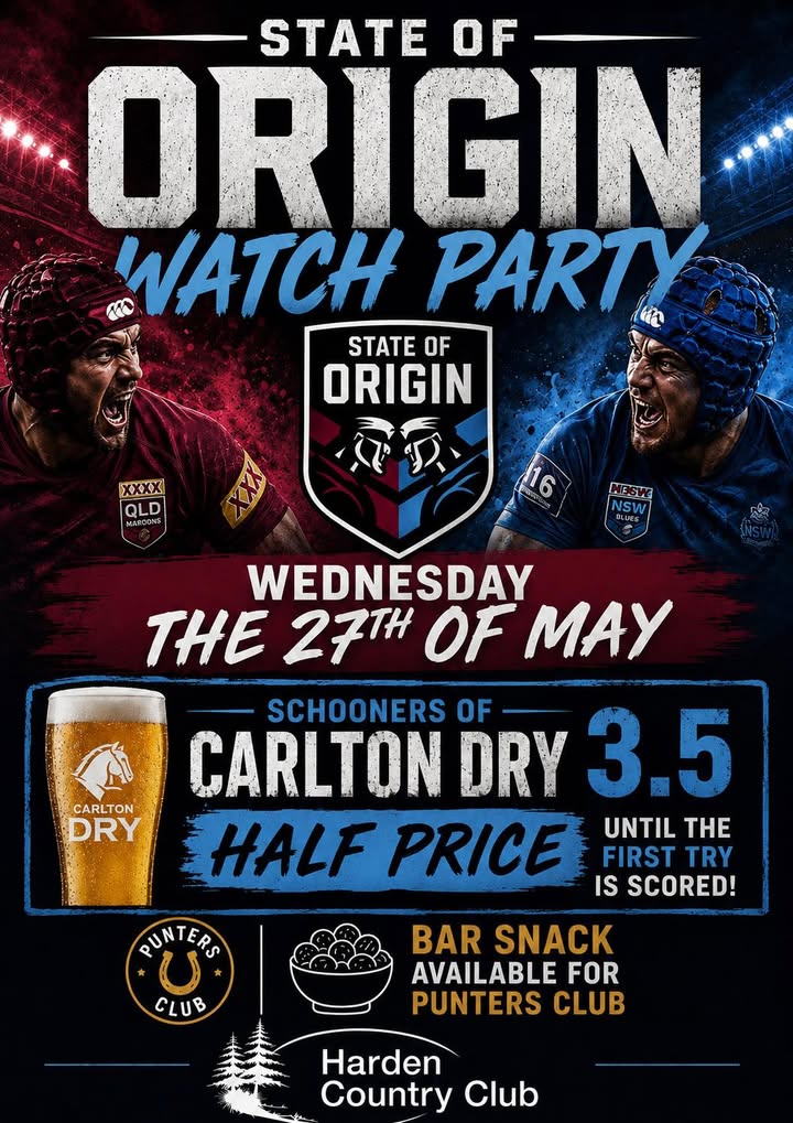 Featured image for “State of Origin Watch Party at Harden Country Club”