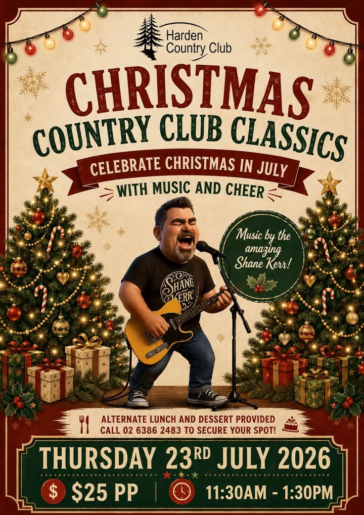 Featured image for “Christmas in July at Harden Country Club – 23rd July 2026”