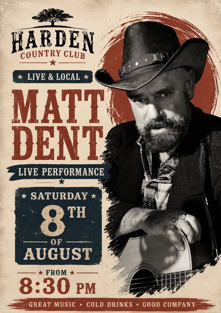 Featured image for “Matt Dent Live at Harden Country Club This Saturday”