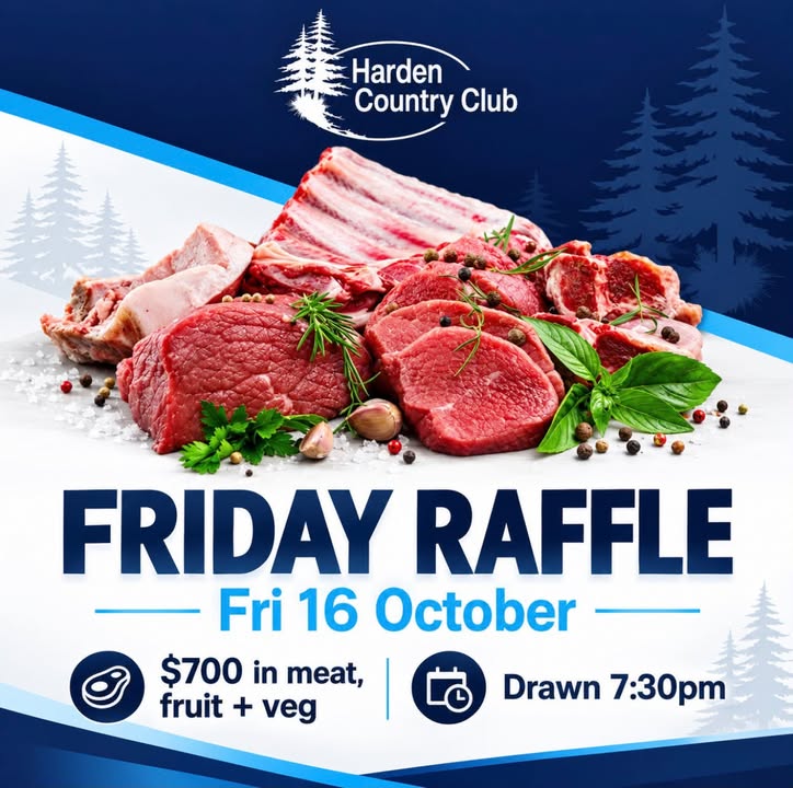 Featured image for “Friday Night Raffles at Harden Country Club – 16 October”